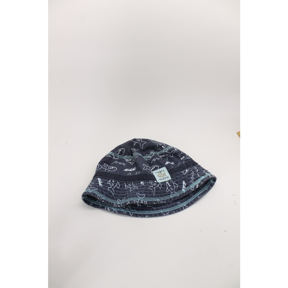 Little shark pattern blue white infant bucket sun hat sea theme